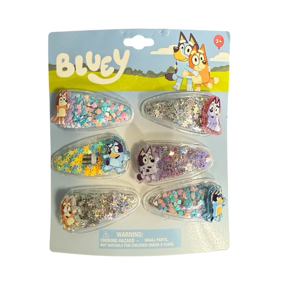 Bluey Confetti Snaps Hair Clips – 6 Pack Multicolor NWT